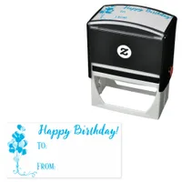 Happy Birthday Balloons To and From Gift Tag Self-inking Stamp