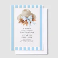 Coastal Chic Beach Club Autumn Fall Birthday Party Vellum Invitations