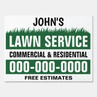 18" X 24" Green Lawn Service Double Sided Yard Sign