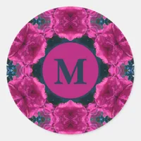 Pretty Pink Petunia Kaleidoscope Classic Round Sticker