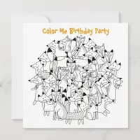 *~* Customizable FOXY FOXES COLOR ME Birthday Invitation