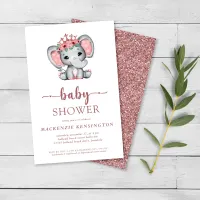 Budget Rose Gold Glitter Elephant Baby Girl FLYER