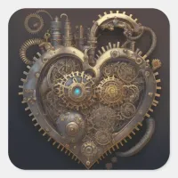 Steampunk Heart | Metal Gears Square Sticker