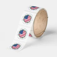 American Flag Patriotic Christmas Wreath  Classic  Round Sticker