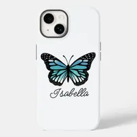 Blue Butterfly and Your Name Personalized Case-Mate iPhone 14 Case