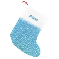 Christmas by the Pool, Poolside Blue Water Small Christmas Stocking