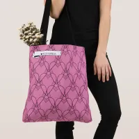 Black & Pink Heart Pattern Coloring Go-Bag Tote