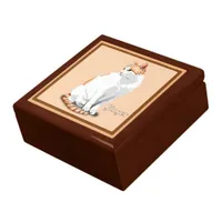 Orange and White Cat Personalized Keepsake Box