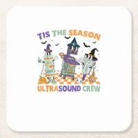 Halloween Sonography Retro Tis The Season Ultrasou Square Paper Coaster