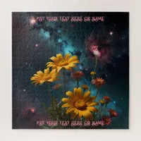 Pink & Orange Flower Galaxy & Universe Views Jigsaw Puzzle