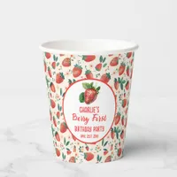 Berry First Strawberry Girl 1st Birthday Party Paper Cups