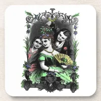 Under the Mistletoe Vintage Holiday Beverage Coaster