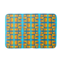 Minimalism Abstract Aqua and Bright Orange Bath Mat