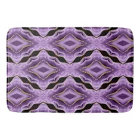 Purple Gold Black Abstract Bath Mat