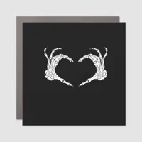 Skeleton Heart Hands Classic Car Magnet