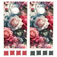 Timeless Rose Floral Charm Cornhole Set