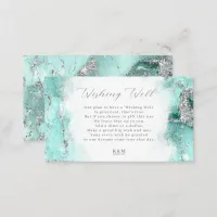 Marble Glitter Wishing Well V1 Teal ID644 Enclosure Card