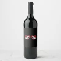 Red Heart Skeleton Hands Classic Design Wine Label