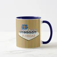 Blue Orange P-Vegas Platteville Wisconsin Mug