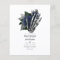 Navy Blue Floral Gothic Wedding Invitation  Flyer