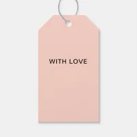 With Love Pastel Blush Pink Minimal Elegant Chic Gift Tags