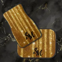 Monogrammed Gold Glitter Car Floor Mat