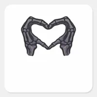 Skeleton Hands Forming A Heart  Square Sticker