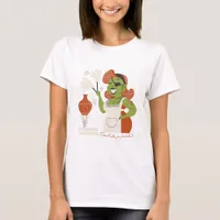 Retro Zombie Housewife Dusting T-Shirt