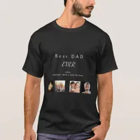 Best dad custom family photo collage black T-Shirt