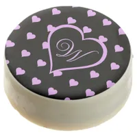 Fun and Flirty Pink Hearts Personalized  Chocolate Covered Oreo