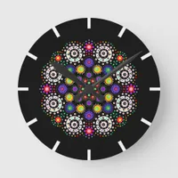 Colorful Mandala  Round Clock