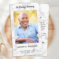 Marble Simple Memorial Photo Funeral Thank You Note Card