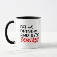 Eat Drink And Be Scary Design Retro Classic Mug
