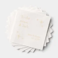 To The Moon & Back Romantic Wedding Saying Foil Napkins