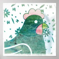 Hen Art Poster