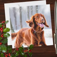 Beautiful Irish Red Setter Dog Breed Christmas Holiday Card