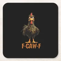 F-Caw-F Simple Clean Square Paper Coaster