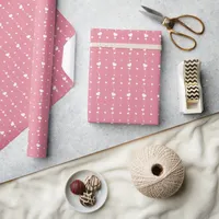 Pink Hearts on a String Happy Valentine's Day Wrapping Paper