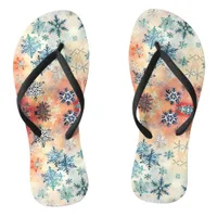 Vintage Snowflakes Pattern - Flip Flops