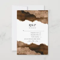 Desert Gold Agate Watercolor Wedding RSVP Card