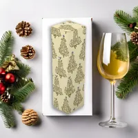 Elegant Cream Holiday Tree Wine Box Design