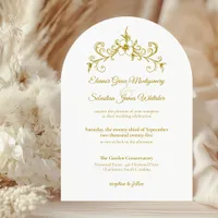 Elegant Vintage Romance Mustard Yellow Wedding Invitation