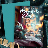 Elegant Masquerade Sweet 16 Celebration Invitation