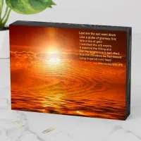 Peaceful Sunset Orange Golden Sky Sea of Gold Poem Wooden Box Sign