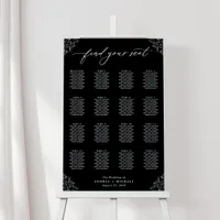 Elegant Black & White Wedding Seating Chart 24x36 Foam Board