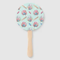 Back to School Elephant Pattern Hand Fan