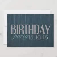 Stylish dark teal denim Guy Birthday Party Invite