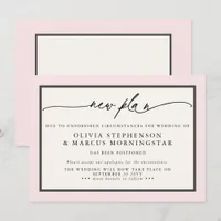 Blush Rose Ivory - New Plan Modern Postponed Event Invitation
