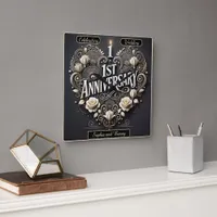 Heart-Shaped Elegance for Anniversaries Square Wall Clock