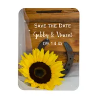 Sunflower Horseshoe Western Wedding Save the Date Magnet